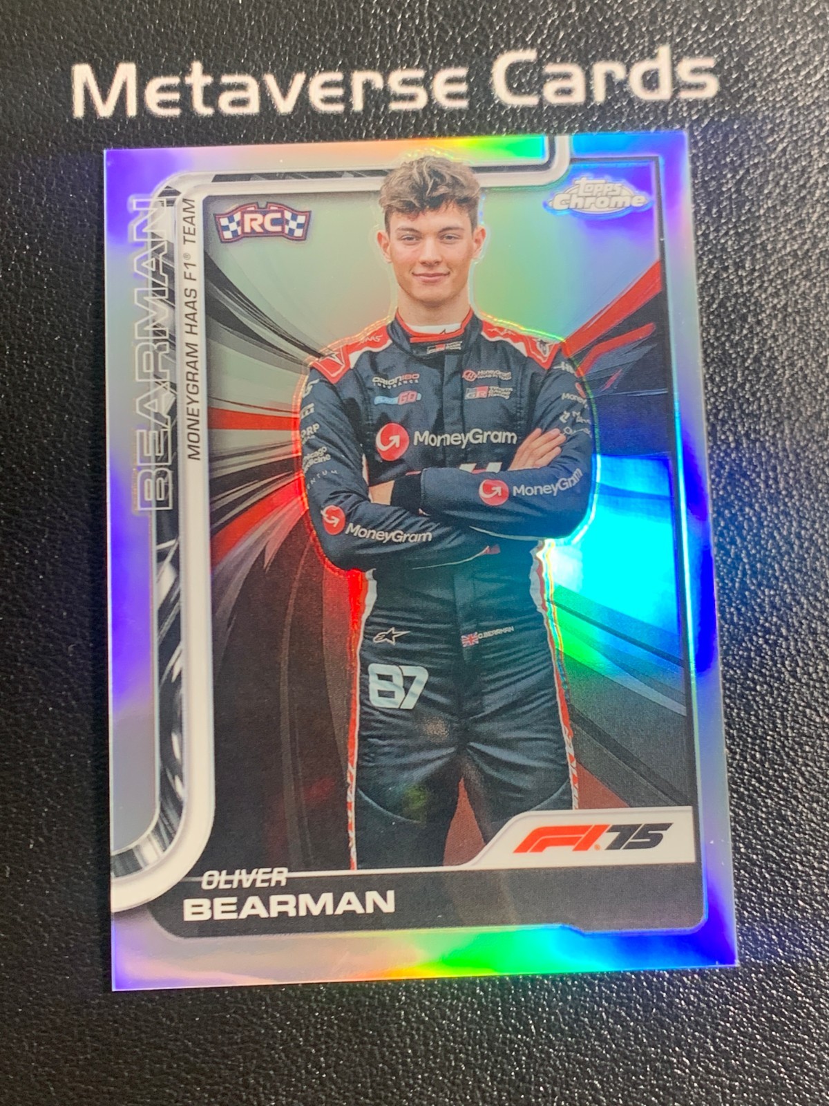 2025 Topps Chrome Formula 1 F1 Oliver Bearman RC Rookie #14 Refractor Variation