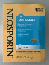 Neosporin + Maximum-Strength Pain Relief Dual Action Cream 1 oz NEW EX 3/25