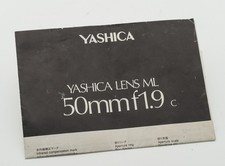 Manuale di istruzioni Yashica Lens ML 50mm f1,9 ml 55MM F1,9 Instructions