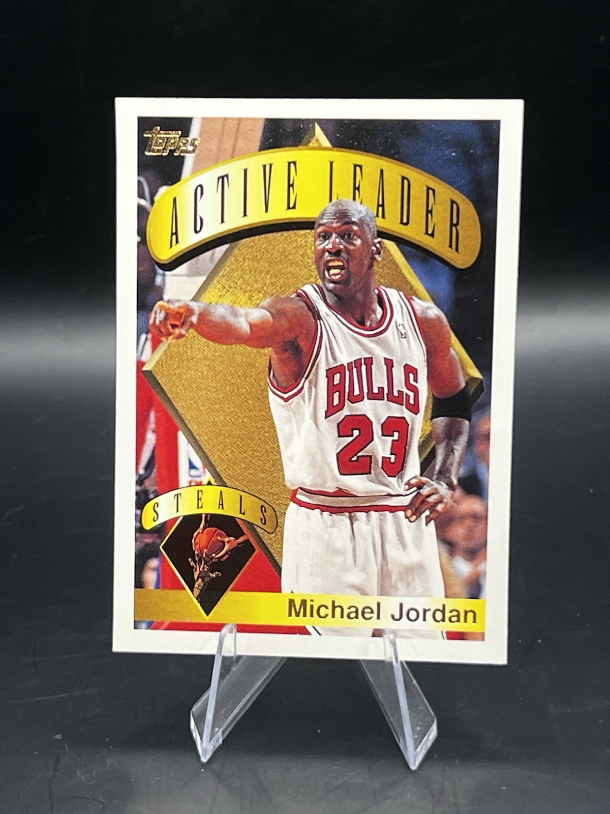 1995-96 Topps - Michael Jordan #4 Active Leader-Steals Chicago Bulls