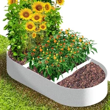 CJGQ 5x2.5x1ft Fabric Raised Garden Bed 65 Gallon Planter Large Oval Garden B...