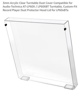 Replacement Dust Cover For Audio Technica Record Players  AT-LP60 and AT-LP60xbt
