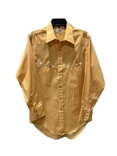 Vintage Stetson Saddle Tail Western Shirt Yellow Pearl Snap Men L
