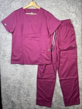 NWOT NiaaHinn Womens Scrub Set Medical Doctor Scrub Uniform Magenta Pink Small