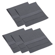 5Pcs 10x10cm Jewelry Pouches with Band Microfiber Soft Storage Dark Grey