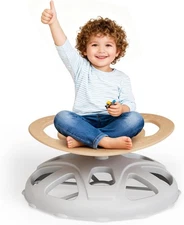 Kids Sensory 360° Swivel Chair Spinning Seat with Safety Handle & Base