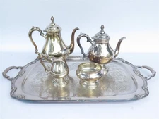 1847 Roger Bros 'Remembrance' 5 Piece Tea & Coffee Set w/ Serving Tray 