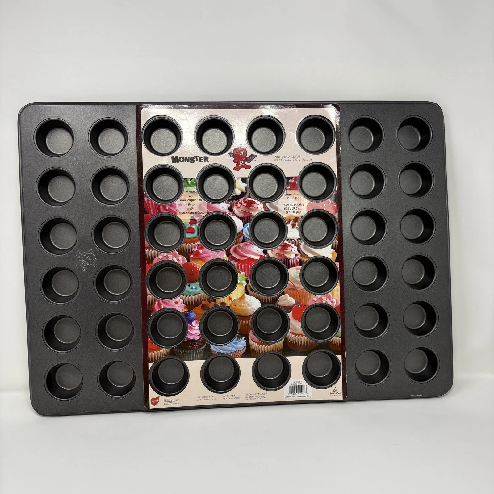 Monster Mini Cupcake Muffin Pan 48 Count Non Stick NEW 21”X 15” Love Cooking Co