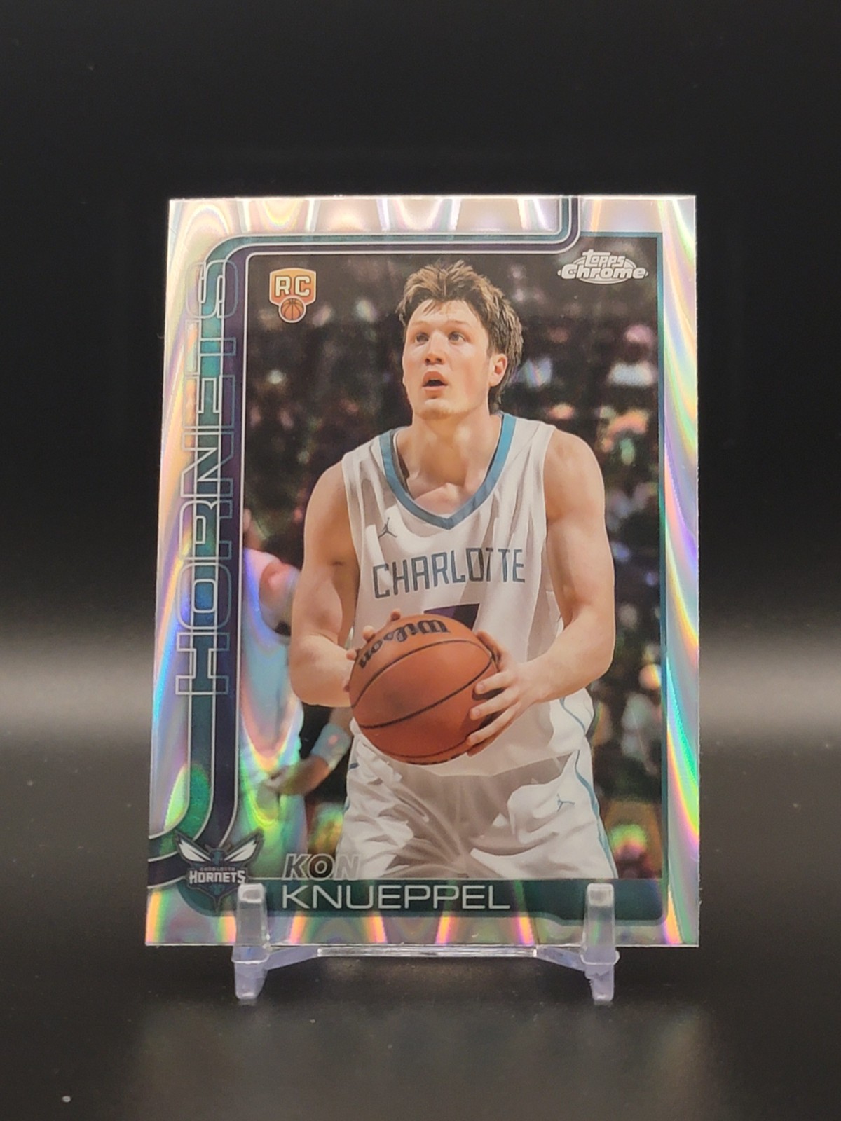 Kon Knueppel 2025-26 Topps Chrome RC #254 Raywave Refractor Charlotte Hornets