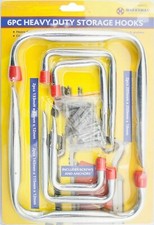  6Pcs Heavy Duty Storage Hooks Set Wall Mounted, Ladder Garage Shed BikeTools Bn