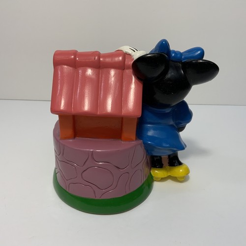 Vintage Disney Minnie Mouse Wishing Well 5” PVC Piggy Coin Bank w/ Stopper - Picture 3 of 7