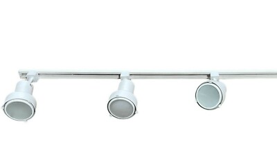 White 3 Light Frosted Lens Step Cylinder Heads Track Kit End Feed Cord And Plug
