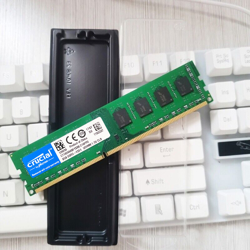 Mémoire RAM Crucial DDR3 8GB 16GB 32GB 1333/1600 MHz - DIMM 240 Pins, Neuve, Garantie à Vie