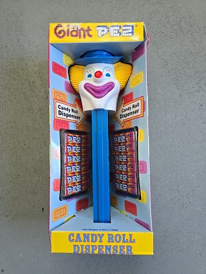 Vintage Giant Pez, Candy Roll Dispenser Blue Body Clown, 12.5'' Tall  (NIB)