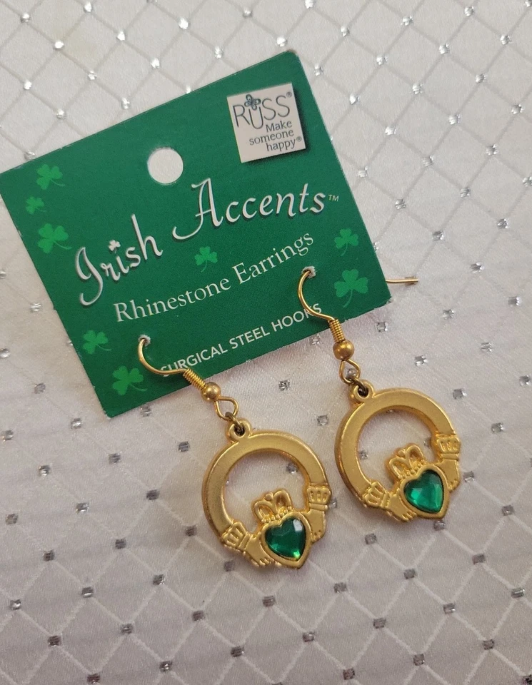 Russ Irish Accents Rhinestone Earrings Surgical Steel - Изображение 2 из 4