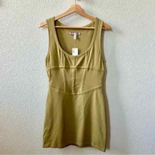 NWT Urban Outfitters Ramona Corset Knit Mini Dress Size Medium Sleeveless Green