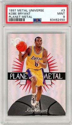 1997 Kobe Bryant Skybox METAL UNIVERSE PLANET METAL Lakers PSA9 