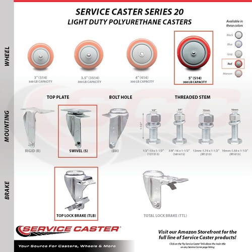 Service Caster Brand Replacement Caster for Genie Caster 57735GT - Picture 4 of 5