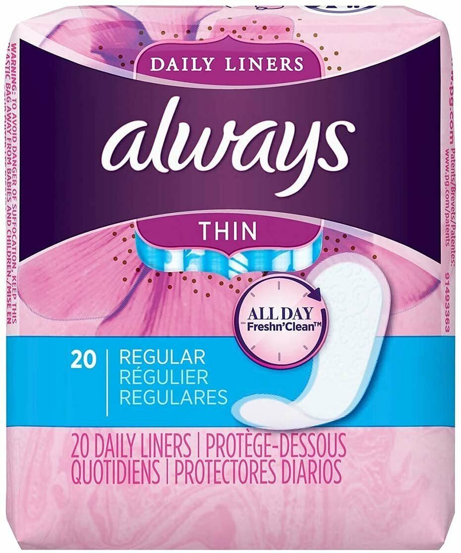 Always Thin Pantiliners Regular Unscented Each Choice 3 20 of Pack quality assurance