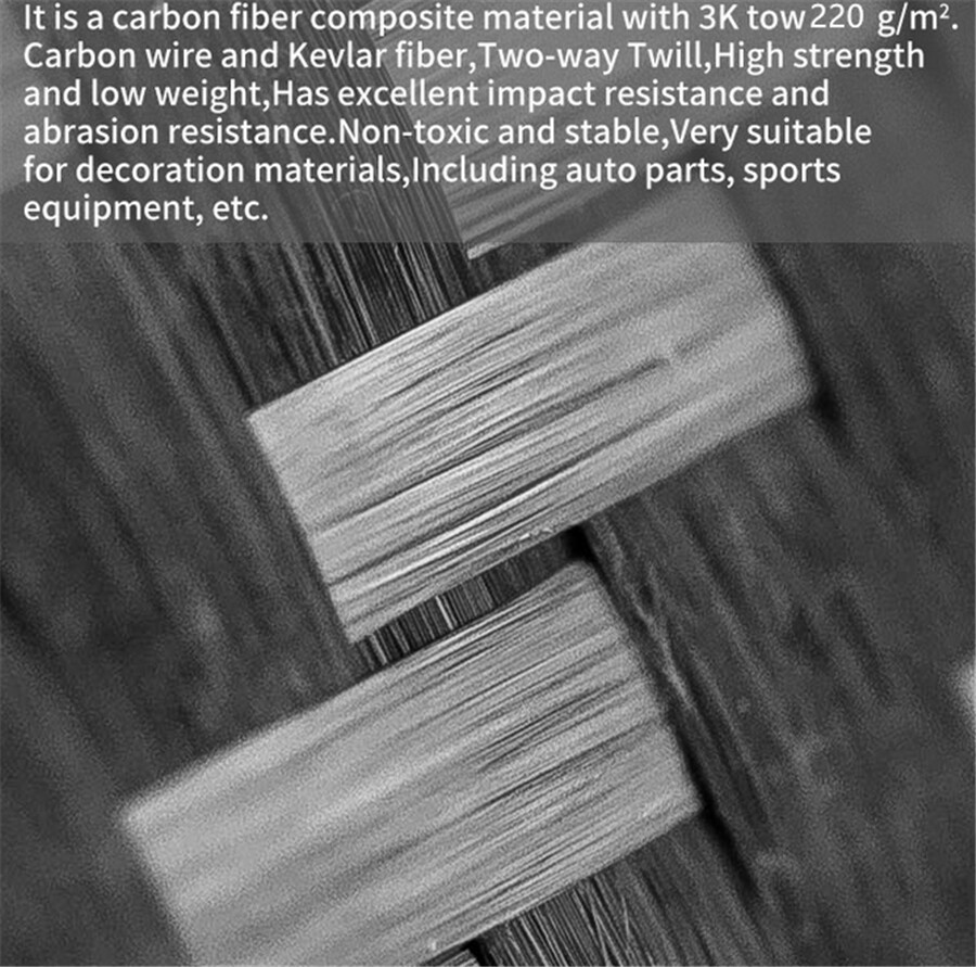 Real Carbon Fiber Fabric Cloth Twill Weave Hybrid Carbon