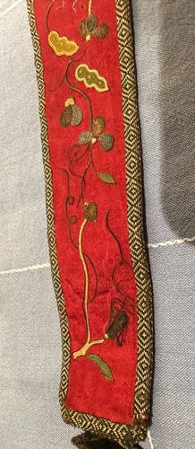 ANTIQUE 19th C. QING Visit DYNASTY SILK EMBROIDERY FAN POUCH - Picture 7 of 15