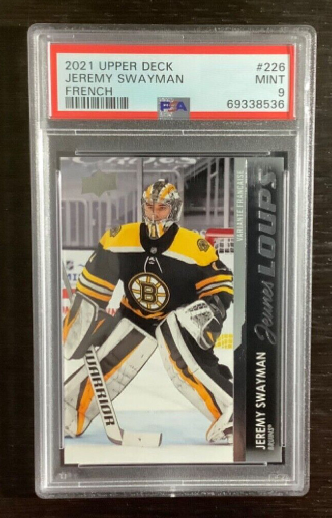 2021 Upper Deck Jeremy Swayman Young Guns French #226 PSA 9
