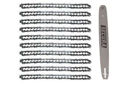 SECURA 10x Sägeketten + Schwert HM 0.325'' 76 1,5 50cm passend Painier Scheppach