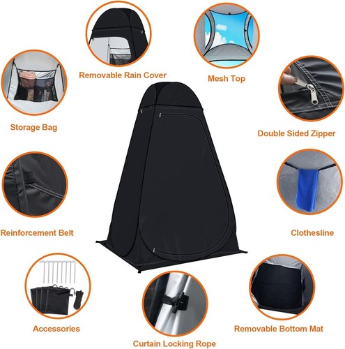 Shower Tent Pop-Up Privacy Camping Portable Toilet Outdoor Bathroom Changing NEW - Picture 2 of 8