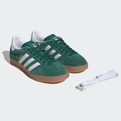 Adidas Originals GAZELLE INDOOR JI2062 Green/ White Unisex