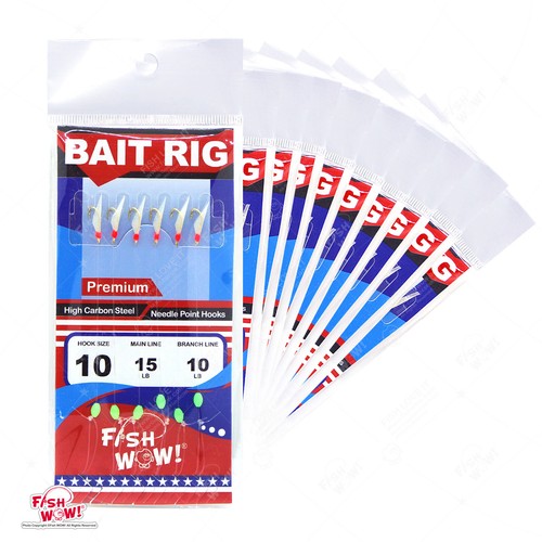 Plataforma de cebo sabiki talla premium acero al carbono 6 ganchos piel de pez FW469 - Imagen 6 de 9