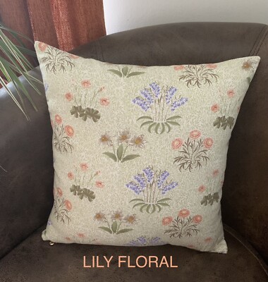 William Morris Lily Blumen Kissenbezüge aus schwerer Baumwolle 14 bis 19 Zoll