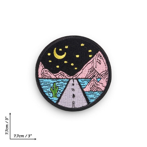 Space Iron Day Night Badge Emblem on Embroidered Applique Circle Patch on Sew - Picture 37 of 49