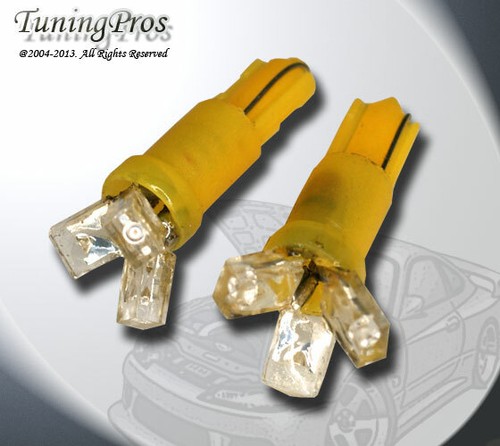 (1 Pair) Set of 2 pcs High Mount Stop Light T5 3 Amber LED Light Bulbs 70 - Picture 2 of 3