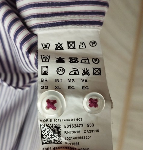 Hugo Boss Mens Size XL Purple Striped Casual Shirt Regular Fit - Picture 6 of 6