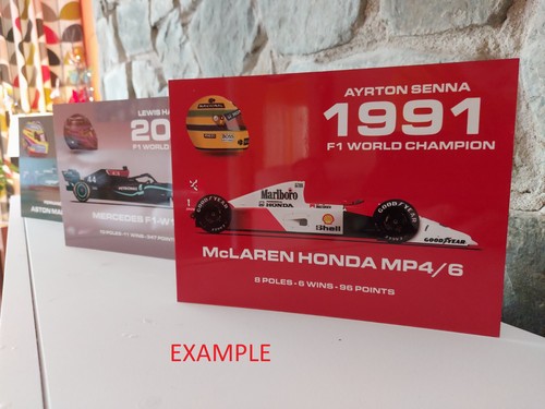 Letrero de metal para obras de arte McLaren F1 Champion Senna Prost MP4/4 MP4/5 MP4/6 - Imagen 2 de 5