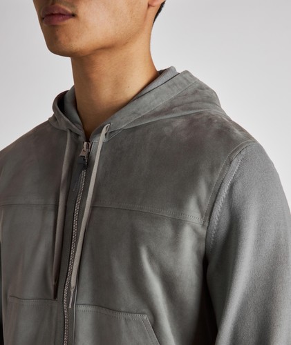 Best Dressed TOM FORD $4,300 w/tax Grey Suede / Merino Knit Hoodie, Made Italy - Picture 7 of 23