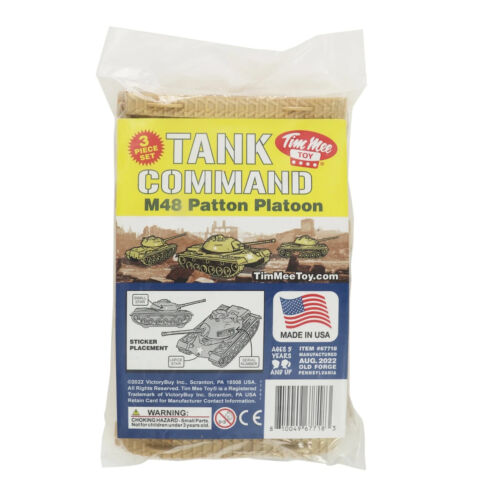 TimMee Processed Plastic M48 Patton Tank 3pc Tim Mee Army Men Tan Vehicles - Bild 4 von 4