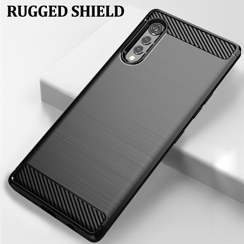 Funda protectora de poliuretano termoplástico flexible ultra delgada de fibra de carbono a prueba de golpes para LG Velvet 5G UW - Imagen 5 de 13