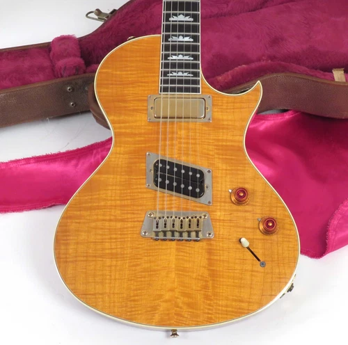 1993 Gibson Nighthawk Custom - Amber - Crown Inlays & Flame Top!