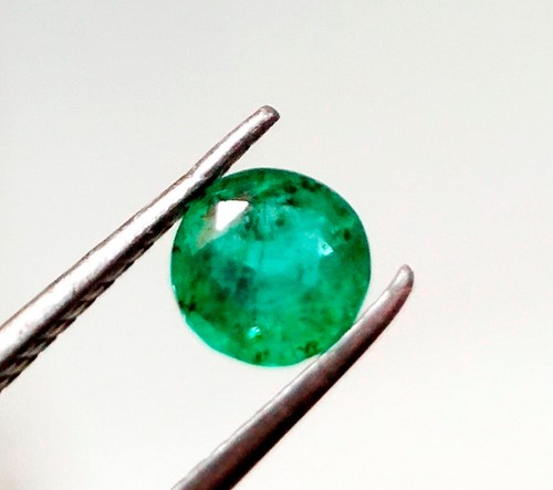 Piedra preciosa suelta esmeralda verde natural de corte redondo en forma de zambia - Imagen 15 de 20