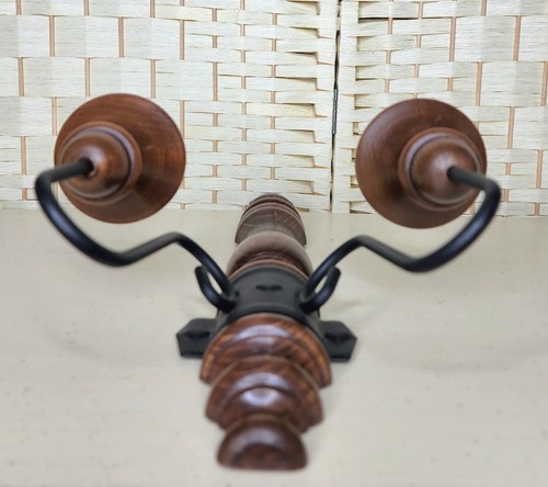 Vintage Wall Sconce Wooden Candle Holder Wall Decor Mid Century - Picture 6 of 6