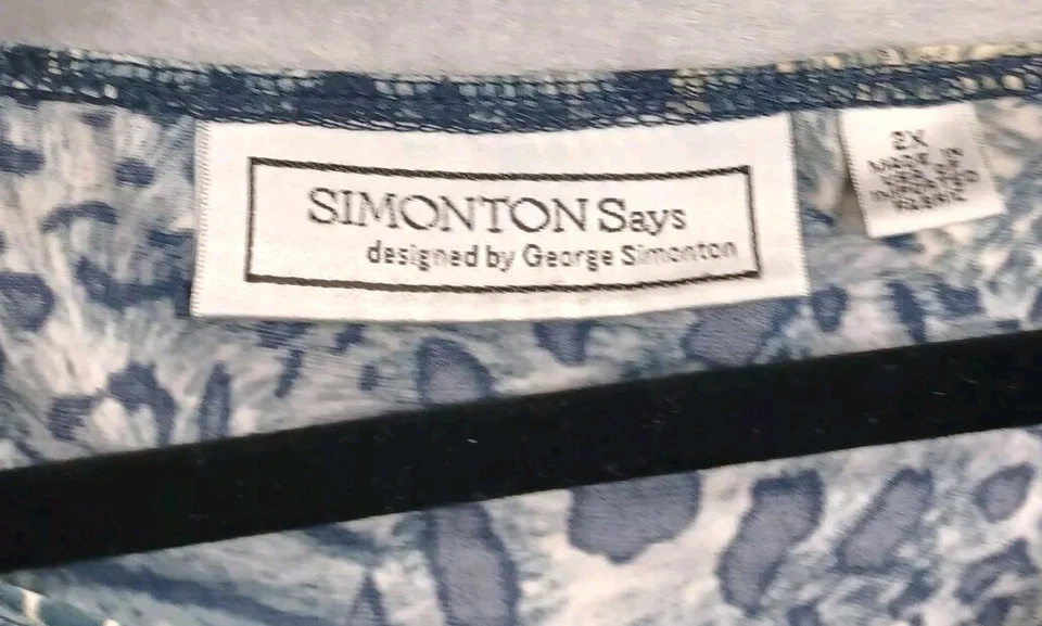 Mujer 2XL Azul Serpiente Animal Estampado Simonton Says George Foto 2 de 4