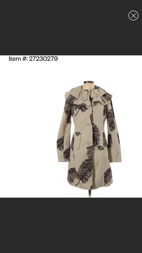 Anthropologie Ruffled Plume Elevenses Coat Amanda Seyfried Chloe Rare 8 - Picture 6 of 17
