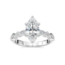 Diamond Engagement Ring 2.19ct Marquise Cut IGI Certified Lab Grown 14k Gold