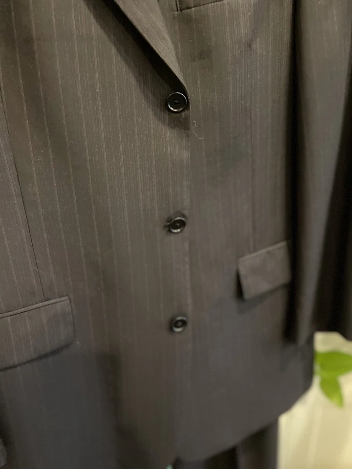 Traje de hombre Ted Baker London para Nordstrom lana negro a rayas 43R chaqueta 36/32 Foto 3 de 4