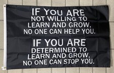 Motivational Flag Free Ship Determined Learn And Grow Lift USA 3x5' Sign Banner