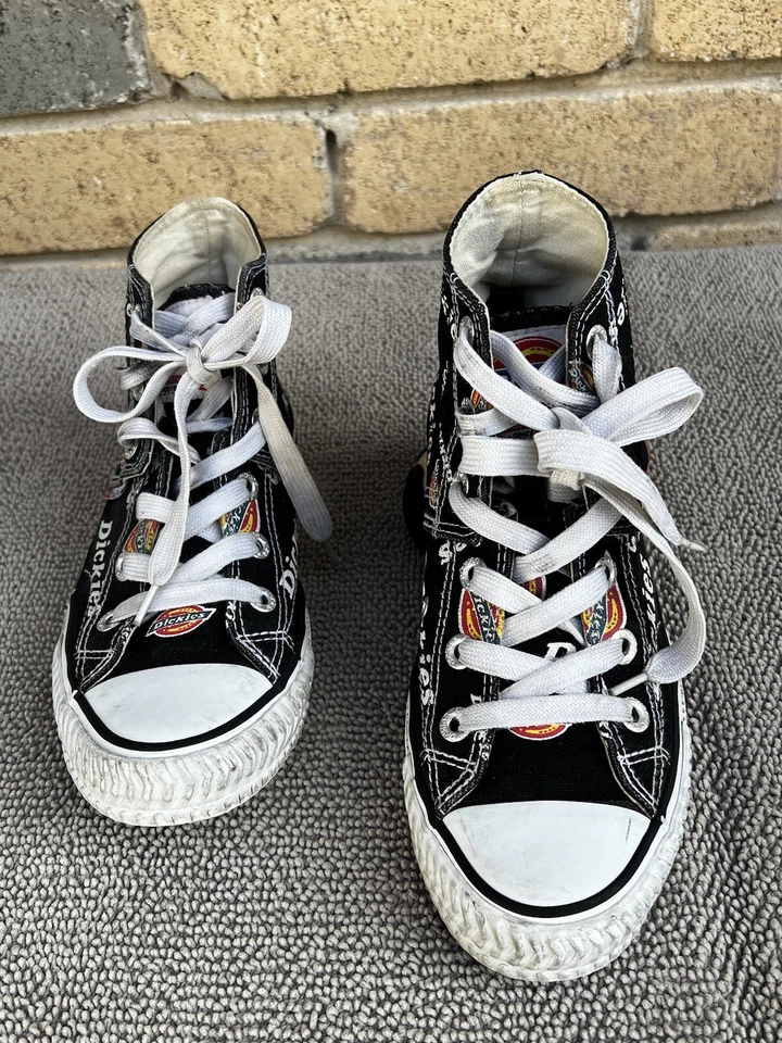 Tênis feminino unissex Dickies preto branco CD 6630 tamanho 5 lona superior E049141D - Imagem 3 de 4