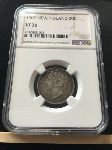 1900  NGC Graded Newfoundland Twenty  ¢20 Cent, **VF-30** #028