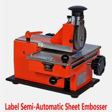 6mm Label Semi-Automatic Sheet Embosser Metal Stamping Printer Marking Machine