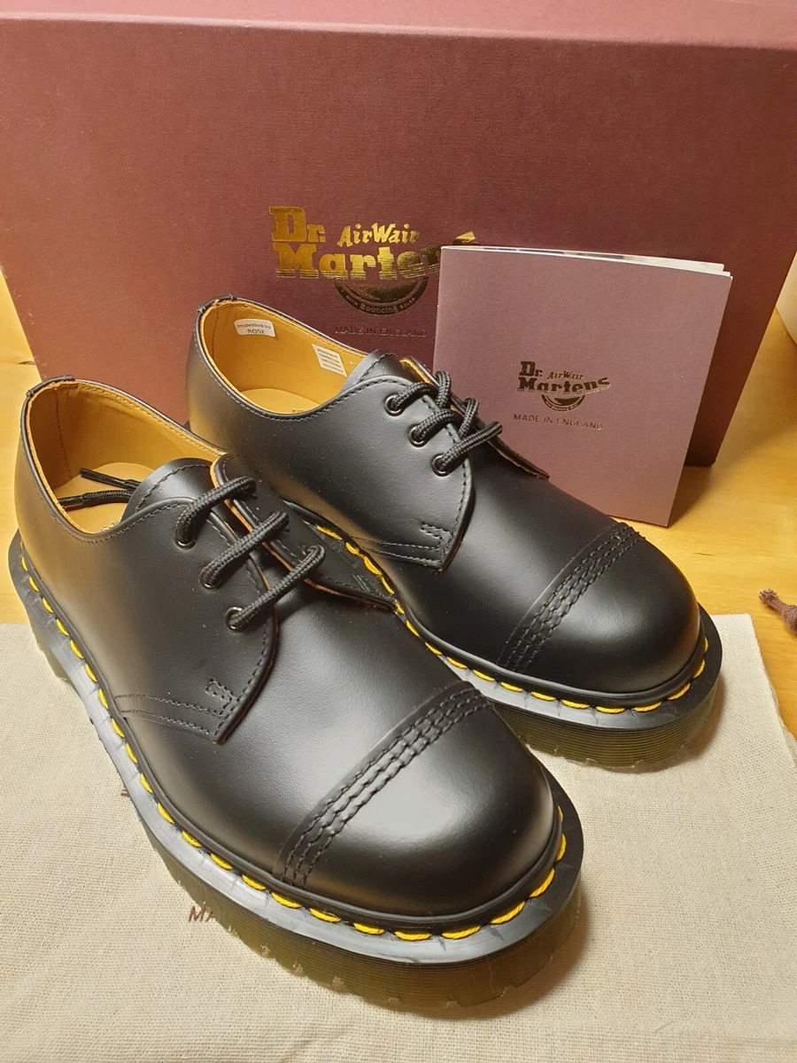 DR MARTENS MADE IN ENGLAND BLACK 1461 BEX TOE CAP SHOES SIZE UK 4 EU 37